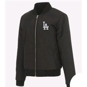 Los Angeles Dodgers Reversible Women's Fleece Jacket JH Design LA Zip MLB Sz L